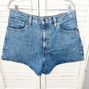 Levis High-Waisted Mom jean Shorts 31 Waist Amazing Blue-High Rise